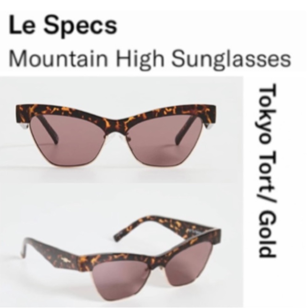 ✅⭐️Le Specs Mountain High Sunglasses/Tortoise & Gold